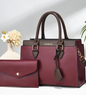 Jing & Pin Maroon Hand Bag