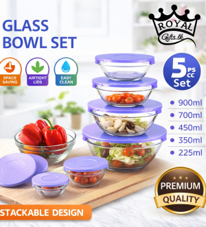 Glass 5pcs Bowl Set